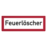 Feuerwehrzeichen Feuerl&ouml;scher DIN 4066 Folie 210 x 74 mm Einzeletikett