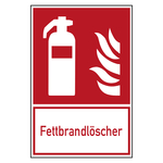 Brandschutzzeichen Feuerl&ouml;scher Fettbrandl&ouml;scher Kombischild Folie 200 x 300 mm Einzeletikett