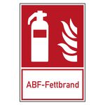 Brandschutzzeichen Feuerl&ouml;scher ABF-Fettbrand Kombischild Folie 200 x 300 mm Einzeletikett