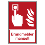 Brandschutzzeichen Brandmelder manuell Kombischild Folie 200 x 300 mm Einzeletikett
