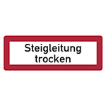 Feuerwehrzeichen Steigleitung trocken DIN 4066 Folie 210 x 74 mm Einzeletikett