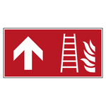 Brandschutzzeichen Feuerleiter oben