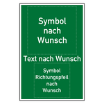 Bodenmarkierung Rettungszeichen mit Wunschtext, Pfeil und Wunschsymbol