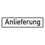 Hinweisschild "Anlieferung" Folie wei&szlig; 297 x 100 mm Einzeletikett