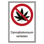 Verbotsschild Cannabiskonsum verboten Kombischild Folie 150 x 200 mm Einzeletikett