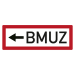 Feuerwehrzeichen BMUZ mit Pfeil links DIN 4066