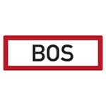 Feuerwehrzeichen BOS DIN 4066 Folie 420 x 148 mm Einzeletikett