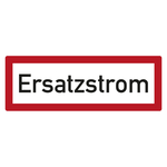 Feuerwehrzeichen Ersatzstrom DIN 4066 Folie 210 x 74 mm Einzeletikett