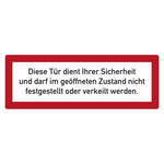 Feuerwehrzeichen Diese Tür dient Ihrer Sicherheit DIN 4066