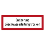 Feuerwehrzeichen Entleerung Löschwasserleitung trocken DIN 4066