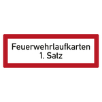 Feuerwehrzeichen Feuerwehrlaufkarten 1. Satz DIN 4066 Folie 148 x 52 mm Einzeletikett