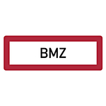 Feuerwehrzeichen BMZ DIN 4066 Aluminium Verbundplatte 3 mm 420 x 148 mm Einzelschild