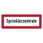 Feuerwehrzeichen Sprinklerzentrale DIN 4066 Aluminium Verbundplatte 3 mm 420 x 148 mm Einzelschild
