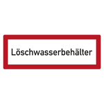 Feuerwehrzeichen Löschwasserbehälter DIN 4066 Folie 297 x 105 mm Einzeletikett