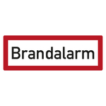Feuerwehrzeichen Brandalarm DIN 4066 Aluminium Verbundplatte 3 mm 297 x 105 mm Einzelschild