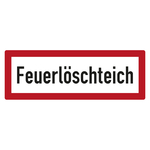 Feuerwehrzeichen Feuerl&ouml;schteich DIN 4066 Aluminium Verbundplatte 3 mm 420 x 148 mm Einzelschild
