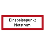 Feuerwehrzeichen Einspeisepunkt Notstrom DIN 4066 Aluminium Verbundplatte 3 mm 297 x 105 mm Einzelschild
