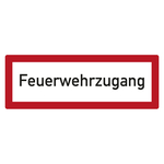 Feuerwehrzeichen Feuerwehrzugang DIN 4066 Aluminium Verbundplatte 3 mm 297 x 105 mm Einzelschild