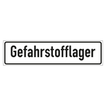 Hinweisschild "Gefahrstofflager" Folie wei&szlig;/schwarz 800 x 200 mm Einzeletikett