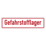 Hinweisschild "Gefahrstofflager" Folie weiß/rot 297 x 100 mm Einzeletikett