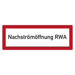 Feuerwehrzeichen Nachströmöffnung RWA DIN 4066 Folie 210 x 74 mm Einzeletikett