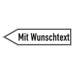 Wegweiser mit Wunschtext linksweisend Aluminium Verbundplatte 3 mm wei&szlig; 800 x 200 mm Einzelst&uuml;ck