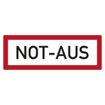 Feuerwehrzeichen NOT-AUS DIN 4066 Folie 148 x 52 mm Einzeletikett