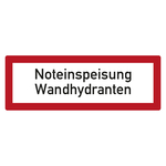 Feuerwehrzeichen Noteinspeisung Wandhydranten DIN 4066 Kunststoff 297 x 105 mm Einzelschild