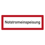 Feuerwehrzeichen Notstromeinspeisung DIN 4066 Folie 148 x 52 mm Einzeletikett