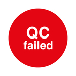 Qualitätskennzeichen QC failed Rot Rund Folie Ø 10 mm 500 Stück/Rolle