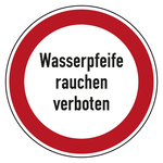 Verbotszeichen Wasserpfeife rauchen verboten