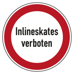 Verbotszeichen Inlineskates verboten