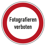 Verbotszeichen Fotografieren verboten