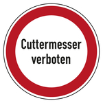 Verbotszeichen Cuttermesser verboten
