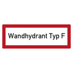 Feuerwehrzeichen Wandhydrant Typ F DIN 4066 Folie 297 x 105 mm Einzeletikett