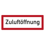 Feuerwehrzeichen Zuluftöffnung DIN 4066 Folie 297 x 105 mm Einzeletikett
