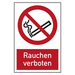 Verbotszeichen Rauchen verboten Kombischild Kunststoff 150 x 200 mm Einzelschild