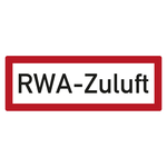 Feuerwehrzeichen RWA-Zuluft DIN 4066 Folie 148 x 52 mm Einzeletikett