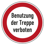 Bodenaufkleber Verbotszeichen Benutzung der Treppe verboten