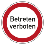 Bodenaufkleber Verbotszeichen Betreten verboten