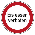 Bodenaufkleber Verbotszeichen Eis essen verboten