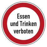 Bodenaufkleber Verbotszeichen Essen und Trinken verboten