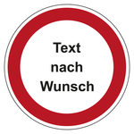 Bodenaufkleber Verbotszeichen mit Wunschtext