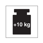 Paketaufkleber Schweres Paket +10 kg Weiß Graspapier 20 x 20 mm 500 Stück/Rolle
