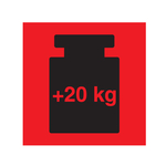 Paketaufkleber Schweres Paket +20 kg Rot