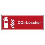 Brandschutzzeichen Feuerlöscher CO2-Löscher Kombischild Folie 300 x 105 mm Einzeletikett