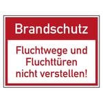 Brandschutzzeichen Brandschutz Fluchtwege und Fluchtt&uuml;ren nicht verstellen Folie 300 x 200 mm Einzeletikett