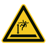 Warnzeichen Warnung vor tiefem Wasser DIN EN ISO 7010 W047 Folie SL 200 mm Einzeletikett