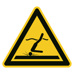 Warnzeichen Warnung vor flachem Wasser DIN EN ISO 7010 W048