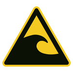 Warnzeichen Warnung vor Tsunami gefährdetem Bereich DIN EN ISO 7010 W056